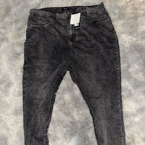 Black Acid Wash Skinny Jeans